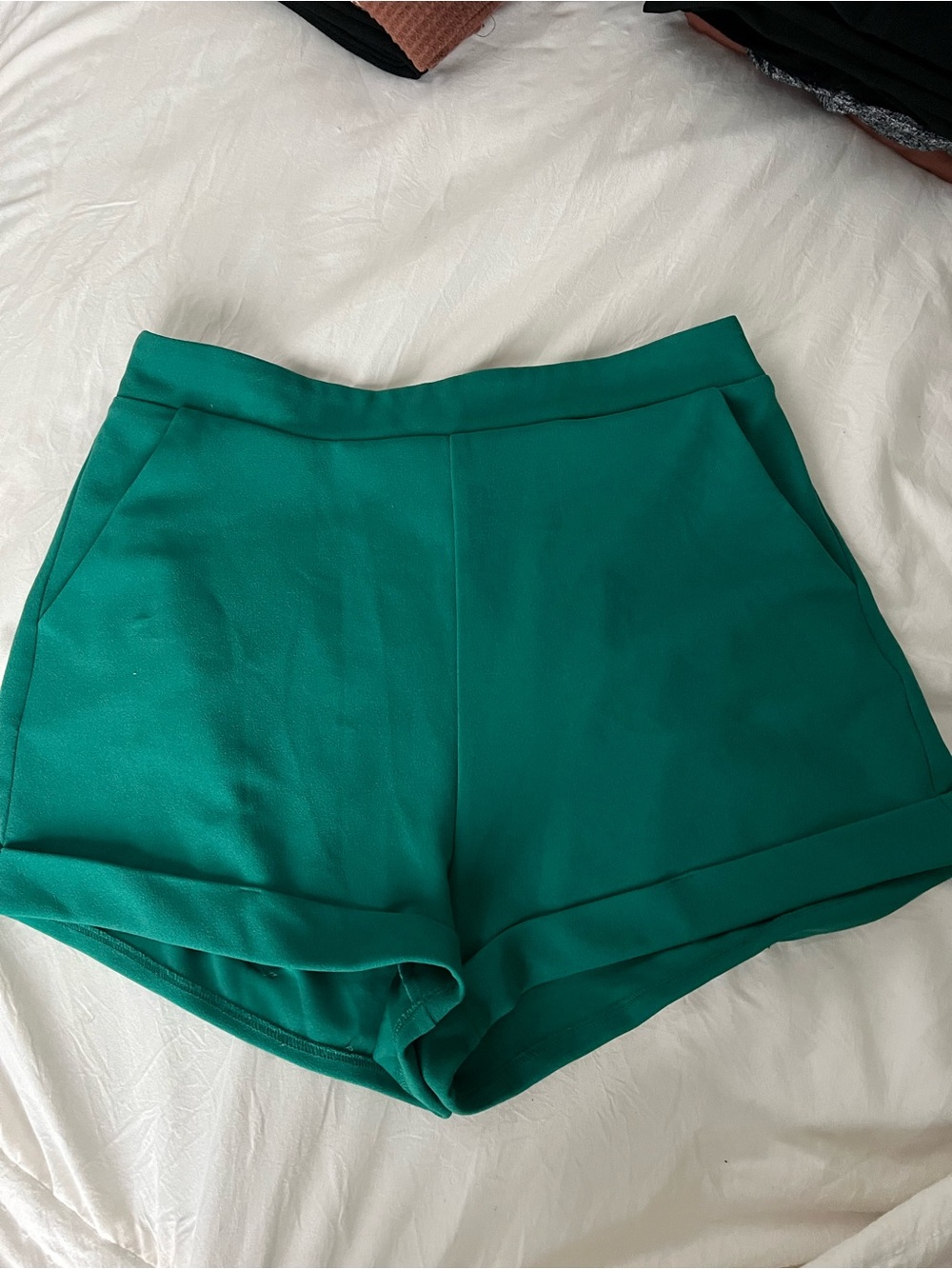 Sincerely Jules Teal High-Waist Tailored Shorts